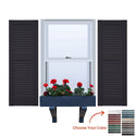 Vinyl | Louvered Exterior Shutters | 18" Width | Straight Top | with Mid Rail (40/60 Split) | 1 Pair