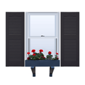 Vinyl | Louvered Exterior Shutters | 16.5" Width | Cathedral Top | with Mid Rail (50/50 Split) | 1 Pair