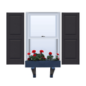 Vinyl | Raised Panel Exterior Shutters |  9.25" Width | with Mid Rail (50/50 Split) | 1 Pair