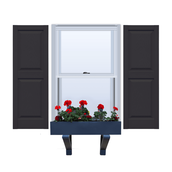 Vinyl | Raised Panel Exterior Shutters | 16.5" Width | with Mid Rail (50/50 Split) | 1 Pair