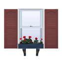 Vinyl | Louvered Exterior Shutters | 18" Width | Cathedral Top | with Mid Rail (50/50 Split) | 1 Pair