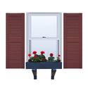 Vinyl | Louvered Exterior Shutters | 18" Width | Straight Top | with Mid Rail (50/50 Split) | 1 Pair