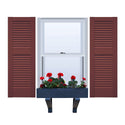 Vinyl | Louvered Exterior Shutters | 18" Width | Straight Top | with Mid Rail (40/60 Split) | 1 Pair