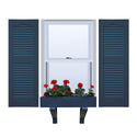 Vinyl | Louvered Exterior Shutters | 18" Width | Cathedral Top | with Mid Rail (50/50 Split) | 1 Pair