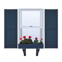 Vinyl | Louvered Exterior Shutters | 9.25" Width | Straight Top | with Mid Rail (50/50 Split) | 1 Pair