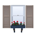 Vinyl | Louvered Exterior Shutters | 18" Width | Straight Top | with Mid Rail (50/50 Split) | 1 Pair
