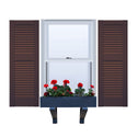 Vinyl | Louvered Exterior Shutters | 18" Width | Straight Top | with Mid Rail (40/60 Split) | 1 Pair