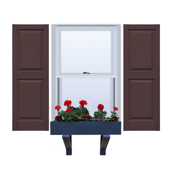 Vinyl | Raised Panel Exterior Shutters | 16.5" Width | with Mid Rail (50/50 Split) | 1 Pair