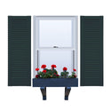 Vinyl | Louvered Exterior Shutters | 9.25" Width | Straight Top | No Mid Rail | 1 Pair