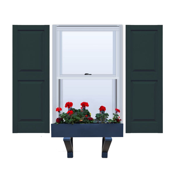 Vinyl | Raised Panel Exterior Shutters |  14.5" Width | with Mid Rail (50/50 Split) | 1 Pair