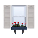 Vinyl | Louvered Exterior Shutters | 16.5" Width | Cathedral Top | with Mid Rail (50/50 Split) | 1 Pair
