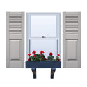 Vinyl | Louver Over Raised Panel Exterior Shutters | 9.25" Width | Straight Top | with Mid Rail (50/50 Split) | 1 Pair