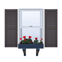 Vinyl | Louvered Exterior Shutters | 9.25" Width | Straight Top | with Mid Rail (50/50 Split) | 1 Pair