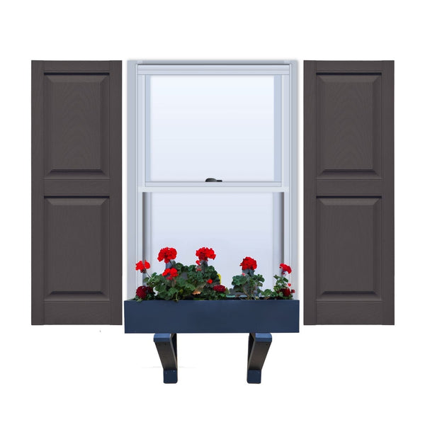 Vinyl | Raised Panel Exterior Shutters |  9.25" Width | with Mid Rail (50/50 Split) | 1 Pair