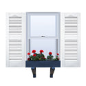Vinyl | Louvered Exterior Shutters | 14.5" Width | Cathedral Top | with Mid Rail (50/50 Split) | 1 Pair