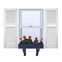 Vinyl | Louvered Exterior Shutters | 18" Width | Straight Top | with Mid Rail (40/60 Split) | 1 Pair