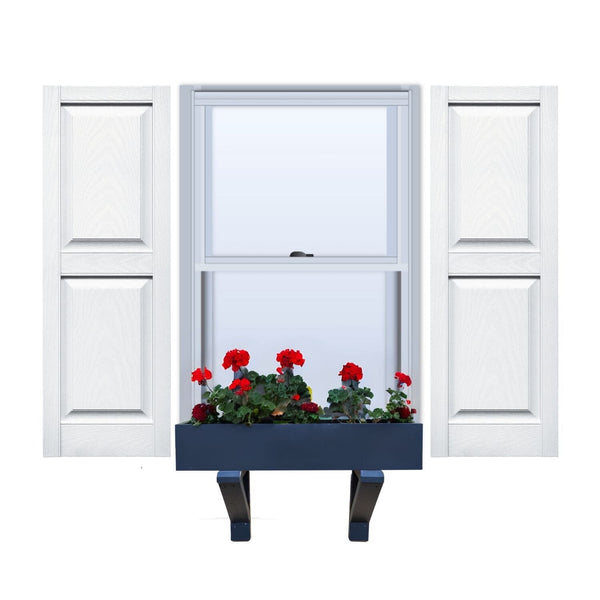 Vinyl | Raised Panel Exterior Shutters |  9.25" Width | with Mid Rail (50/50 Split) | 1 Pair