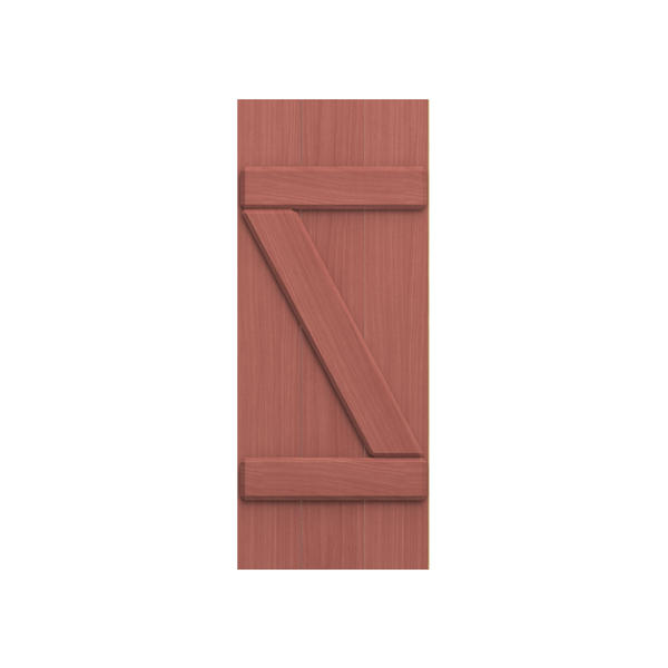 Board and Batten Z Bar Mahogany Shutter - 1 Pair