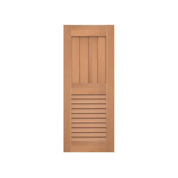 Framed Board and Batten Over Louver Cedar Shutter w/ Extira Composite Inserts- 1 Pair