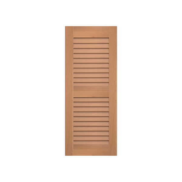 Louvered Cedar Shutter - 2 Equal Sections - 1 Pair