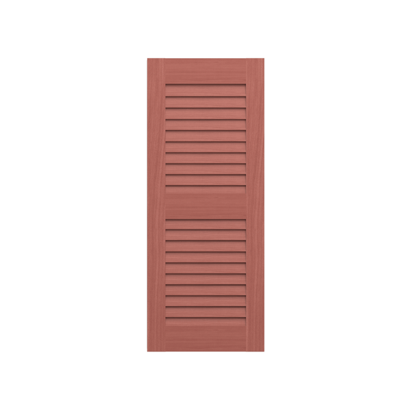 Louvered Mahogany Shutter - 2 Equal Sections - 1 Pair