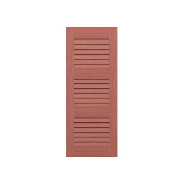 Louvered Mahogany Shutter - 3 Equal Sections - 1 Pair