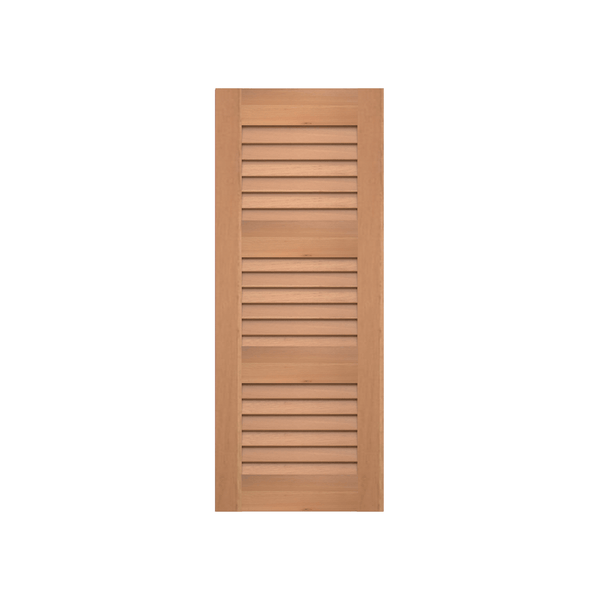 Louvered Cedar Shutter - 3 Equal Sections - 1 Pair