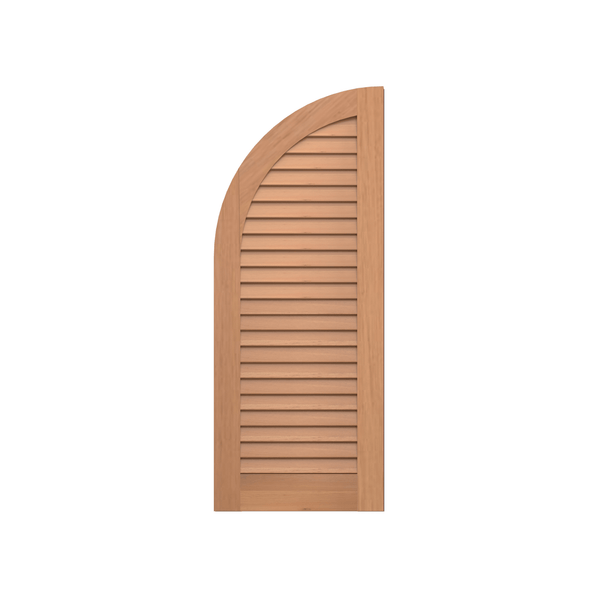 Louvered Arch Top Cedar Shutters - No Mid Rail - 1 Pair