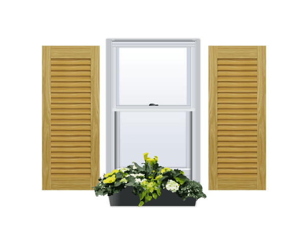 Louvered Pine Shutter - No Mid Rail - 1 Pair