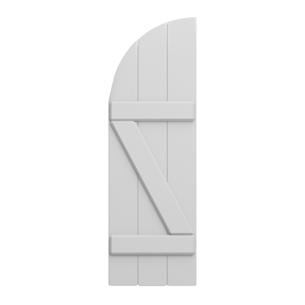 Board and Batten Arch Top & Composite Wood Exterior Shutter - 1 Pair