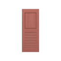 Raised Panel Over Louver Mahogany Shutter w/ Extira Composite Panels - 1 Pair
