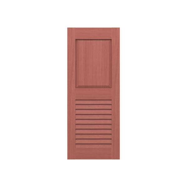 Raised Panel Over Louver Mahogany Shutter w/ Extira Composite Panels - 1 Pair