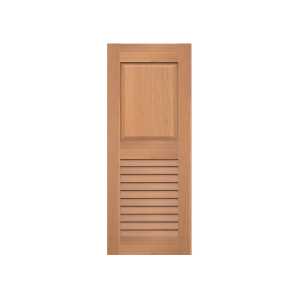 Raised Panel Over Louver Cedar Shutter w/ Extira Composite Panel - 1 Pair