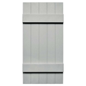 Joined (5) Board & Batten Composite Wood Exterior Shutter - 1 Pair