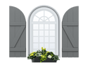 Board and Batten Arch Top & Composite Wood Exterior Shutter - 1 Pair