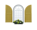 Louvered Arch Top Pine Shutter - 2 Equal Sections - 1 Pair