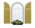 Louvered Arch Top Pine Shutter - 3 Equal Sections - 1 Pair