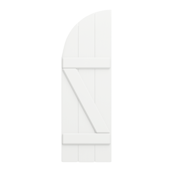 Board and Batten Arch Top & Z Bar Mahogany Shutter - 1 Pair