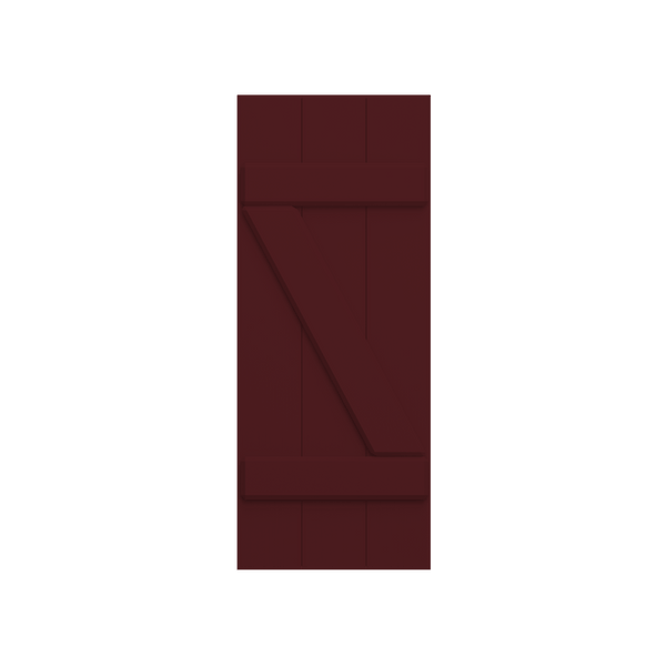 Board and Batten Z Bar Mahogany Shutter - 1 Pair