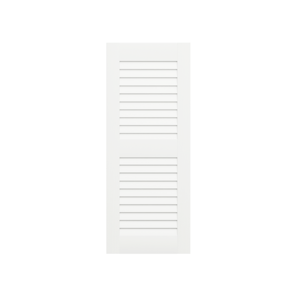 Louvered Mahogany Shutter - 2 Equal Sections - 1 Pair