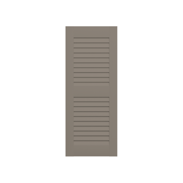 Louvered Mahogany Shutter - 2 Equal Sections - 1 Pair