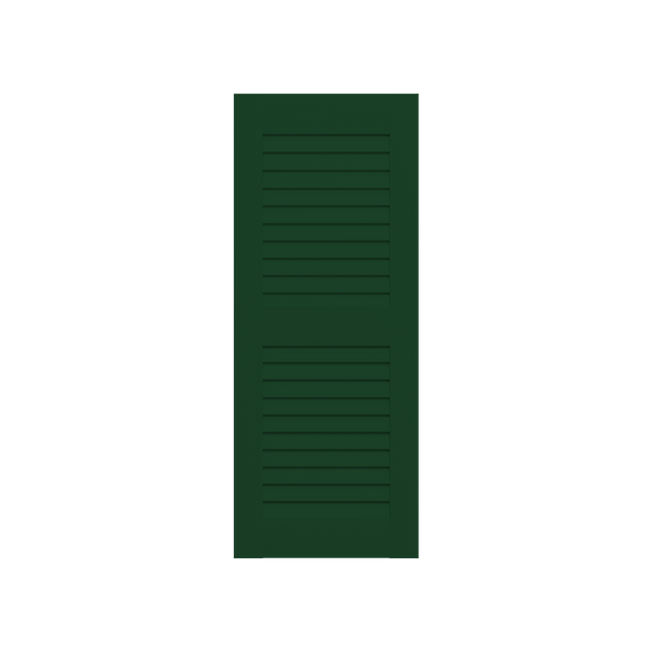 Louvered Mahogany Shutter - 2 Equal Sections - 1 Pair