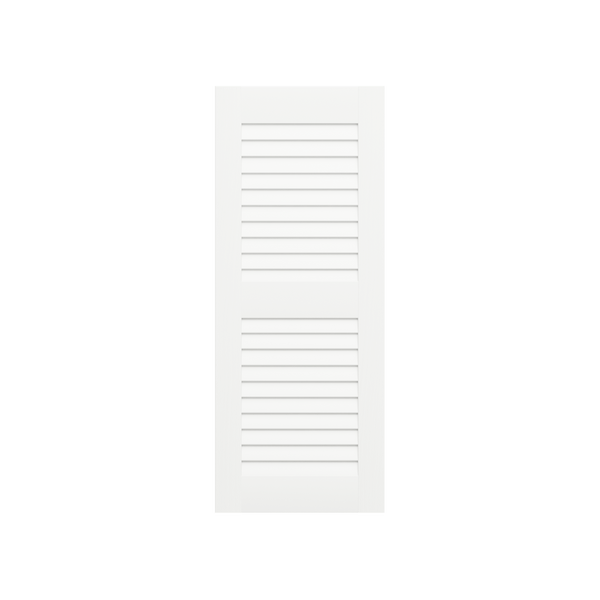 Louvered Mahogany Shutter - 2 Equal Sections - 1 Pair