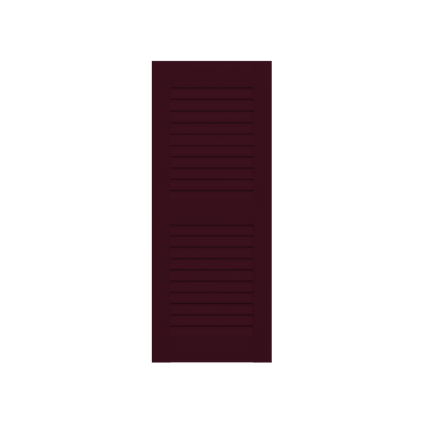 Louvered Mahogany Shutter - 2 Equal Sections - 1 Pair