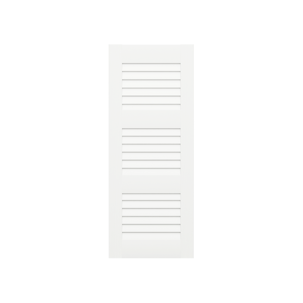 Louvered Mahogany Shutter - 3 Equal Sections - 1 Pair