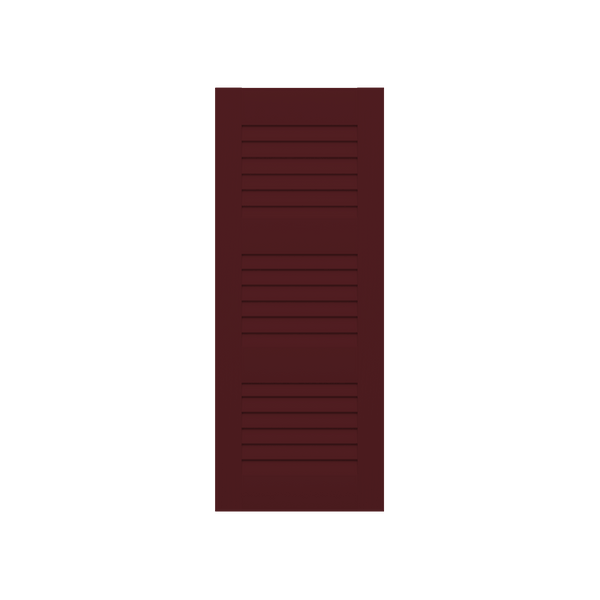Louvered Mahogany Shutter - 3 Equal Sections - 1 Pair