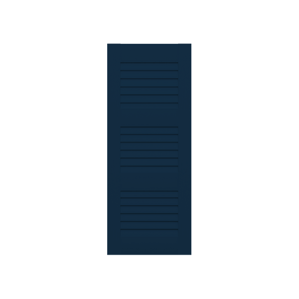 Louvered Mahogany Shutter - 3 Equal Sections - 1 Pair