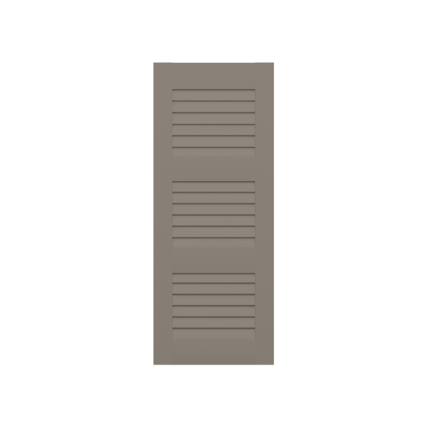 Louvered Mahogany Shutter - 3 Equal Sections - 1 Pair