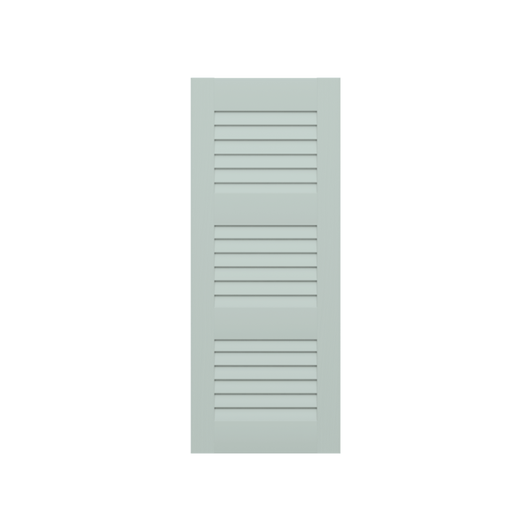 Louvered Mahogany Shutter - 3 Equal Sections - 1 Pair