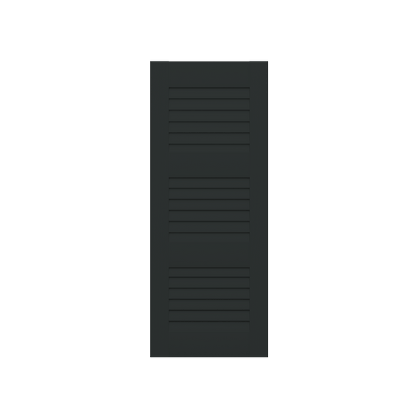 Louvered Mahogany Shutter - 3 Equal Sections - 1 Pair